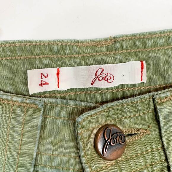 JOIE army green flared jeans 100% cotton low rise y2k millennial 90s 2479 - Picture 3 of 7